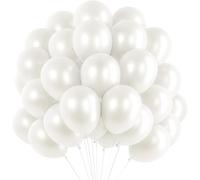 EWODEIEW Palloncini perlati, 60 pezzi da 25 cm, palloncini bianchi in lattice, palloncino bianco a elio perlato, palloncino per feste, decorazione per compleanno, baby shower, matrimonio