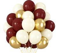 EWODEIEW Palloncini rossi oro bianco, 60 pezzi rosso melograno bianco crepuscolo, palloncini in lattice bianco da 12 pollici, palloncini rossi in lattice per ragazze, donne, compleanni, matrimoni