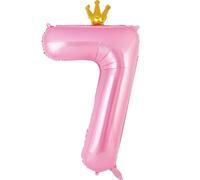 EWODEIEW Palloncino con numeri 7 rosa, 40 pollici, 7 pellicole, 7. Decorazione di compleanno per ragazze, palloncini in pellicola, 7. Per ragazze, ragazzi, compleanni, feste di compleanno