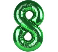 EWODEIEW Palloncino con numeri 8 verde scuro, 40 pollici, con numeri 8 pellicole, 8. Decorazione di compleanno per ragazze, palloncini in pellicola, 8. Per ragazze, ragazzi, compleanni, feste
