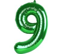 EWODEIEW Palloncino con numeri 9 verde scuro, 40 pollici, con numeri 9 pellicole, 9. Decorazione di compleanno per ragazze, palloncini in pellicola, 9. per ragazze, ragazzi, compleanni, feste
