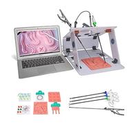 EWOPTGFF Box per Addestramento Laparoscopico Pieghevole, Kit di Strumenti Medici Laparoscopici con 4 Strumenti Chirurgici e 8 Moduli di Formazione