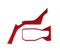EWQPHLS Adesivo in Vera Fibra di Carbonio Morbida Compatibile con Mustang GT 2024 2025 LHD RHD Console Centrale Auto AC Accessori for Finiture Interne(Type B for LHD Red)