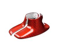 EWQPHLS Copertura del pomello del Cambio in Vera Fibra di Carbonio Rigida Compatibile con Dodge Challenger Charger 2015 2016 2017 2018 2019 2020 2021 2022 2023(Bottom Red Carbon)