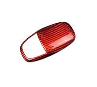 EWQPHLS Copertura del pomello del Cambio in Vera Fibra di Carbonio Rigida Compatibile con Dodge Challenger Charger 2015 2016 2017 2018 2019 2020 2021 2022 2023(Top Red Carbon)