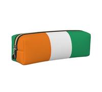 EWQrtyy Astuccio in pelle con stampa bandiera della Costa d'Avorio, astuccio con cerniera, porta accessori, borsa per cancelleria, regalo per il rientro a scuola, Oro, Taglia unica, Astuccio per