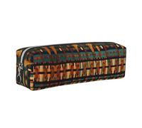 EWQrtyy Astuccio in pelle con stampa classica africana a trama intrecciata, astuccio con cerniera, porta accessori, borsa per cancelleria, regalo per il ritorno a scuola, Argento, Taglia unica