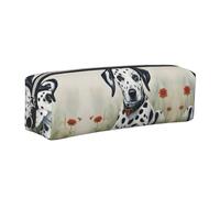 EWQrtyy Astuccio in pelle con stampa dalmata, astuccio con cerniera, porta accessori, borsa per cancelleria, regalo per il ritorno a scuola, Argento, Taglia unica, Astuccio per trucchi