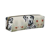 EWQrtyy Astuccio in pelle con stampa dalmata, astuccio con cerniera, porta accessori, borsa per cancelleria, regalo per il ritorno a scuola, Oro, Taglia unica, Astuccio per trucchi