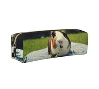 EWQrtyy Astuccio in pelle con stampa di porcellini d'India, astuccio con cerniera, porta accessori, borsa per cancelleria, regalo per il ritorno a scuola, Oro, Taglia unica, Astuccio per trucchi