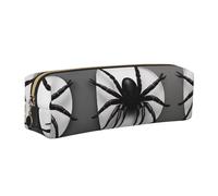 EWQrtyy Astuccio in pelle con stampa ragno nero, astuccio con cerniera, porta accessori, borsa per cancelleria, regalo per il ritorno a scuola, Oro, Taglia unica, Astuccio per trucchi