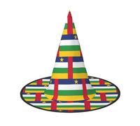 EWQrtyy Bandiera dell'Africa Centrale Stampa 1 Pezzo Cosplay Cappello Strega Halloween Cappello Strega Costume Accessorio Per La Festa di Halloween