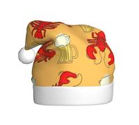 EWQrtyy Birra E Gamberi Stampa Modello Comunità Incontri Cappelli di Natale Per Unisex Adulti Donne Uomini Spettacoli Palcoscenici Gioia di vacanza