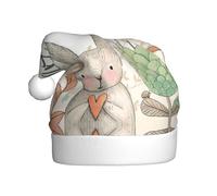 EWQrtyy Carino Coniglio Farfalla E Fiori Stampa Incontri Comunità Cappelli di Natale Per Unisex Adulti Donne Uomini Spettacoli Palcoscenici Gioia