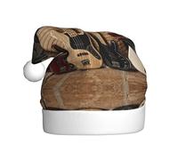 EWQrtyy Chitarra Basso Musica Strumenti Musicali Stampa Incontri Comunità Cappelli di Natale Per Unisex Adulti Donne Uomini Spettacoli Palcoscenici Gioia di