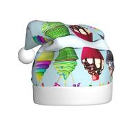 EWQrtyy Colorato Buon Compleanno Cupcakes Stampa Comunità Incontri Cappelli di Natale Per Unisex Adulti Donne Uomini Spettacoli Palcoscenici Festa Gioia