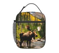 EWQrtyy Deer Bear Moose 1 Borsa termica per il pranzo, borsa termica per il pranzo, borsa termica per il controllo della temperatura e il trasporto