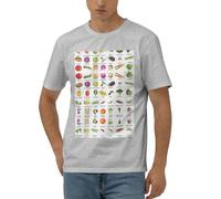 EWQrtyy Introduzione di vari uomini di verdure comoda maglietta a maniche corte, tessuto elasticizzato morbido camicia casual moderna per l'uso quotidiano, grigio, XXL