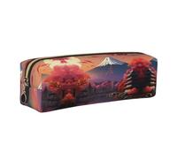 EWQrtyy Japan Mount Fuji Landscape 2 - Astuccio in pelle per la scuola, con cerniera, porta accessori, borsa per cancelleria, regalo per il ritorno a scuola, Oro, Taglia unica, Astuccio per trucchi