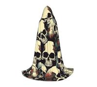 EWQrtyy Mantello con cappuccio con stampa di scheletro per adolescenti,Mantello con cappuccio di Halloween per adolescenti