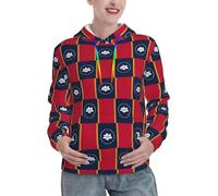 EWQrtyy Mississippi State Flag Womens Felpe con cappuccio morbide di peso medio casual felpe con cappuccio, pullover invernale con tasca, Nero , L