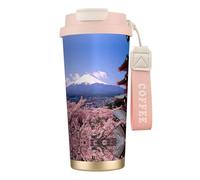 EWQrtyy Monte Fuji Japan Tazza da caffè da viaggio per bevande calde e fredde, interno in acciaio inox 316