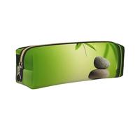 EWQrtyy Zen Stone Spa - Astuccio in pelle per penne e matite, con cerniera, porta accessori, borsa per cancelleria, regalo per il ritorno a scuola, Oro, Taglia unica, Astuccio per trucchi