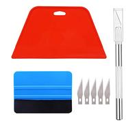 Ewrap - Kit di avvolgimento in vinile, set di strumenti per carta da parati, con coltello artigianale, tergipavimento in feltro, plastica liscia, per pellicola in vinile per auto, carta da parati