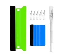 Ewrap Strumenti di applicazione efficienti in vinile, strumenti per pellicole per finestre, strumenti per carta da parati, con spatola e trimmer in feltro di plastica da 21 cm e 10 pezzi, per