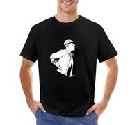 EWRdutAEAE Jacques-Tati-Illustration-T-Shirt-Aesthetic-Clothes-Summer-Clothes-Vintage-Clothes-Plain-Black-t-Shirts-Men Black L