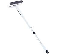 EWS-01 - Lavavetri in corno rosso con camera fognaria, scrubber e pulitore in microfibra per finestre, specchi, pareti di vetro, manico in alluminio da 40 pollici con testa girevole