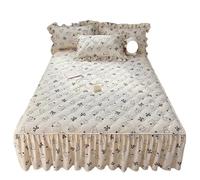 EWUHYFP 1pc Quilted Bed Skirt Four Corners With Elastic Flower Printed Thickened Mattress Single/Queen/King Sheet(Xindongtutu,180x220x45cm 1pc)