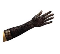 EWUHYFP 2pair Women Dark Mourning Black Spider Web Long Half Finger Glove Female Lace Sport Cycling Sunscreen Sleeve Mitten(Red)