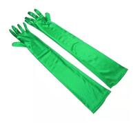 EWUHYFP 2pair Women's Evening Party Formal Gloves Solid Satin Long Finger Mittens For Events Activities Red White Rose Color Cosplay(06)