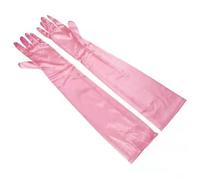 EWUHYFP 2pair Women's Evening Party Formal Gloves Solid Satin Long Finger Mittens For Events Activities Red White Rose Color Cosplay(Pink)
