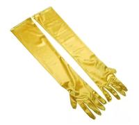 EWUHYFP 2pair Women's Evening Party Formal Gloves Solid Satin Long Finger Mittens For Events Activities Red White Rose Color Cosplay(Yellow)