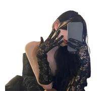 EWUHYFP 3pair Mesh Fishnet Bowknot Long Gloves For Women Lace Ruffle Fingerless Mittens Kawaii White(Black)