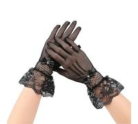 EWUHYFP 3pair Mesh Fishnet Gloves Lace Stretchy Stage Performance Breathable Bow Design Bride Ladies(Color 3)