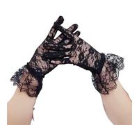 EWUHYFP 3pair Women's Fashion And Elegant Lace Sunscreen Gloves Breathable And Comfortable Cycling And Driving With High Elasticity(HB black)