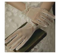 EWUHYFP 4 Pair Wedding Lace Mesh Gloves Ladies White Wrist Women Large Bow Knot Marriage Glove Evening Party Cosplay Accessories(Color 13)