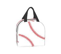 EWUHYFP Borsa termica riutilizzabile for il pranzo, modello Ball Red Line, con tasca frontale e chiusura a cerniera