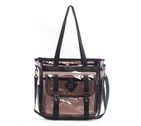EWUHYFP Borsa Trasparente Borsa trasparente in PVC, approvata for lo stadio, for la sicurezza, da viaggio, a tracolla, for ufficio e lavoro