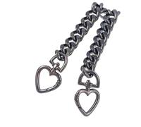 EWUHYFP Catena per Borsa 1 Catena for Portafoglio a Forma di Cuore, Accessorio for l'estensione del Cinturino dell'orologio, Borsa a Tracolla estesa(Black)