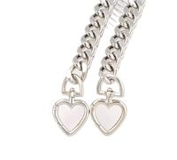 EWUHYFP Catena per Borsa 1 Catena for Portafoglio a Forma di Cuore, Accessorio for l'estensione del Cinturino dell'orologio, Borsa a Tracolla estesa(Silver)