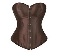 EWUHYFP Corpetto Corsetti da donna con lacci Bond Satin Casual Bustier Vintage Overbust sposa Korsett Festa(Brown,XXL)