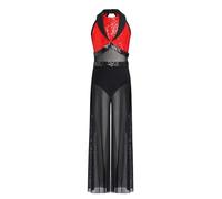EWUHYFP Costumi per La Danza Lirica Tute da Ginnastica, Danza Classica, Tute for Bambini, Ragazze, Paillettes Lucide, Costumi di Performance lirica Moderna contemporanea(Red,16)
