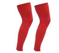 EWUHYFP Manicotti Compressivi 1 paio di maniche a compressione for tutta la lunghezza delle gambe, for sport, al ginocchio, con protezione, lunghe, for uomo, donna, basket, calcio, corsa(Red,XL)