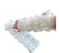 EWUHYFP Multi-layer Sleeve Guard Women Sweet Lace Bow Frilly Leggings Cake Mesh Long Foot Cover(Color2)