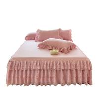 EWUHYFP Romantic Three Layers Ruffle Blossoms Lace Bed Skirt Valance Sheet With Wrinkle & Fade Resistant Fabric-16 Inch Drop Bedspread(Color1,150x200x45cm skirt)