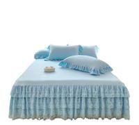 EWUHYFP Romantic Three Layers Ruffle Blossoms Lace Bed Skirt Valance Sheet With Wrinkle & Fade Resistant Fabric-16 Inch Drop Bedspread(A,180x200x45cm skirt)